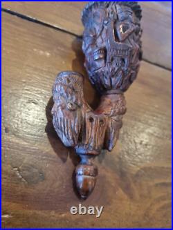 Antique Tobacco Smoking Pipe, Carved Early Very Rare And Old