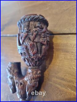 Antique Tobacco Smoking Pipe, Carved Early Very Rare And Old