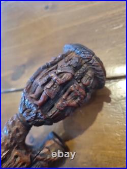 Antique Tobacco Smoking Pipe, Carved Early Very Rare And Old
