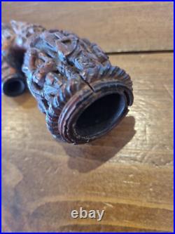 Antique Tobacco Smoking Pipe, Carved Early Very Rare And Old