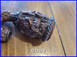 Antique Tobacco Smoking Pipe, Carved Early Very Rare And Old