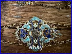 Antique Turkish Belt Buckle Cloisonne Early 20th Century Enamel Belt RARE