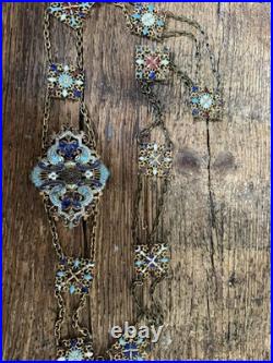 Antique Turkish Belt Buckle Cloisonne Early 20th Century Enamel Belt RARE