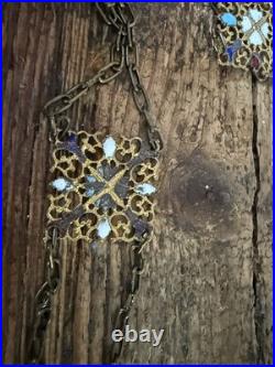 Antique Turkish Belt Buckle Cloisonne Early 20th Century Enamel Belt RARE
