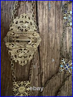 Antique Turkish Belt Buckle Cloisonne Early 20th Century Enamel Belt RARE
