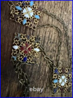 Antique Turkish Belt Buckle Cloisonne Early 20th Century Enamel Belt RARE