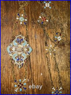Antique Turkish Belt Buckle Cloisonne Early 20th Century Enamel Belt RARE