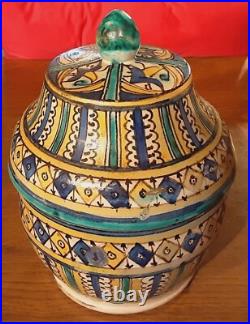 Antique Unusual Rare Moroccan Beautifully Decorated Early Times Butter Pot