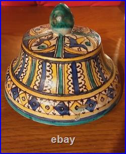 Antique Unusual Rare Moroccan Beautifully Decorated Early Times Butter Pot