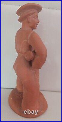 Antique. V. Rare. Geobel Clay Figurine. Shepherd With Sheep