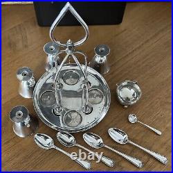 Antique Very Early James DIXSON Silver Plated Condiment Set on Tray, RARE FIND