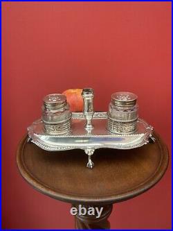 Antique Very Early and Rare Silver Inkwell Superb London 1778 William Plumber