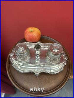 Antique Very Early and Rare Silver Inkwell Superb London 1778 William Plumber