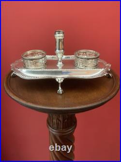 Antique Very Early and Rare Silver Inkwell Superb London 1778 William Plumber