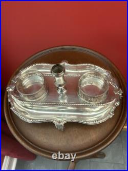 Antique Very Early and Rare Silver Inkwell Superb London 1778 William Plumber