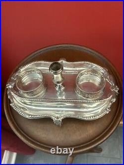 Antique Very Early and Rare Silver Inkwell Superb London 1778 William Plumber