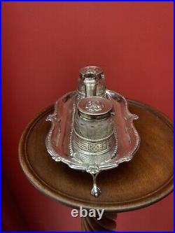 Antique Very Early and Rare Silver Inkwell Superb London 1778 William Plumber