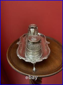 Antique Very Early and Rare Silver Inkwell Superb London 1778 William Plumber