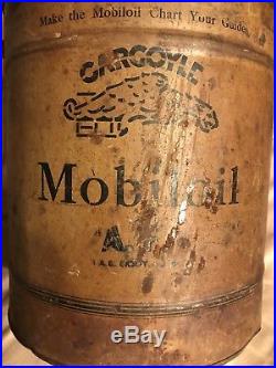 Antique Vintage 5 Gallon Mobiloil Gargoyle AF Early Original Oil Can VERY RARE