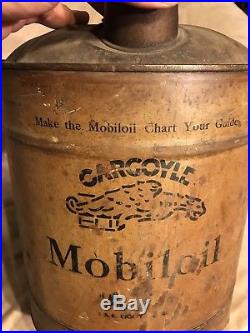 Antique Vintage 5 Gallon Mobiloil Gargoyle AF Early Original Oil Can VERY RARE