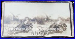 Antique Vintage Early Rare Cyclecar Palm Beach Florida Fl Old Stereoview Photo
