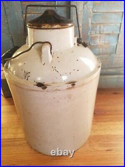 Antique Vintage Red Wing Union Stoneware 3 Gallon Rare Milk Jug With Handle & Lid