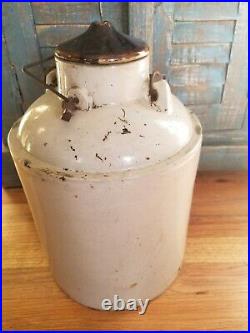 Antique Vintage Red Wing Union Stoneware 3 Gallon Rare Milk Jug With Handle & Lid