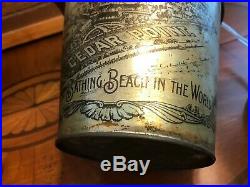 Antique Vintage Very Rare Cedar Point Litho Tin Sand Pail Bucket Early 1900's