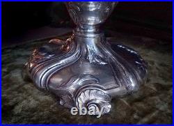 Antique Weidlich Bros Rococo Art Nouveau Silverplate Candlestick, Lg Heavy, Rare Antique Weidlich Bros Rococo Art Nouveau Silverplate Candlestick, Lg Heavy, Rare