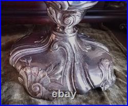 Antique Weidlich Bros Rococo Art Nouveau Silverplate Candlestick, Lg Heavy, Rare