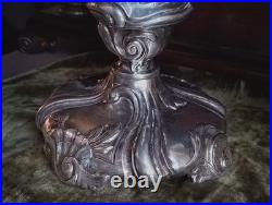 Antique Weidlich Bros Rococo Art Nouveau Silverplate Candlestick, Lg Heavy, Rare