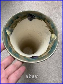 Antique William Moorcroft Pansy Trumpet Vase 14.5 Burslem Signed c1914 Rare