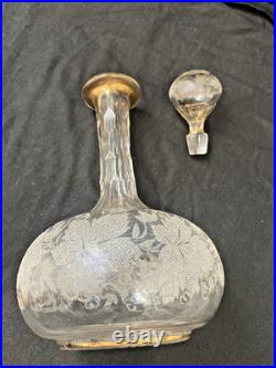 Antique Wine Glass Decanter Set, European, Art Glass, Early 20th Century RARE