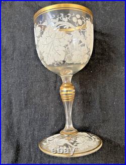 Antique Wine Glass Decanter Set, European, Art Glass, Early 20th Century RARE