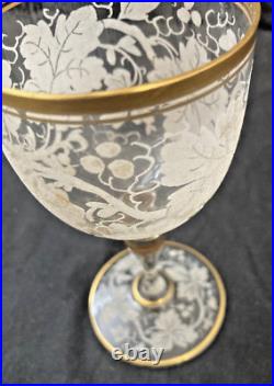 Antique Wine Glass Decanter Set, European, Art Glass, Early 20th Century RARE