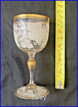Antique Wine Glass Decanter Set, European, Art Glass, Early 20th Century RARE