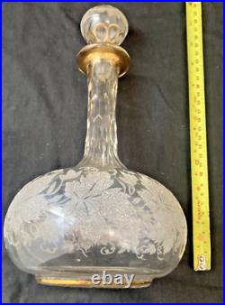 Antique Wine Glass Decanter Set, European, Art Glass, Early 20th Century RARE