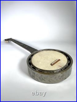 Antique Zither Banjo Pre-WWI Bombay Export Rare Early John Grey Era engraved