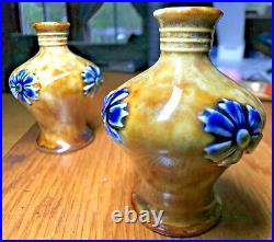 Antique and rare, two Royal Doulton mini vases, 1911, HB / LA