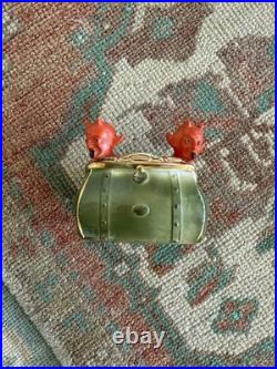 Antique early 1900s German fairing Red Devils in Purse figure, porcelain, RARE