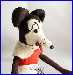 Antique early Minnie Mouse 19cm Wired Doll Figure disney Toy tongue mickey rare