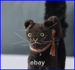 Antique early Steiff Tom Black Cat velveteen rare 10cm