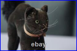 Antique early Steiff Tom Black Cat velveteen rare 10cm