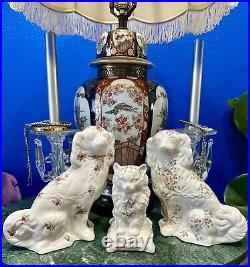 Antique extremely Rare Mantel Staffordshire Dogs and Cat made in England