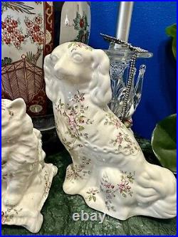 Antique extremely Rare Mantel Staffordshire Dogs and Cat made in England