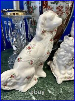 Antique extremely Rare Mantel Staffordshire Dogs and Cat made in England