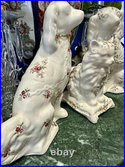 Antique extremely Rare Mantel Staffordshire Dogs and Cat made in England