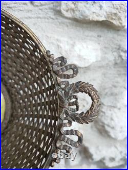 Antique french bronze basket Woven Basket Rare Early