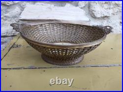 Antique french bronze basket Woven Basket Rare Early