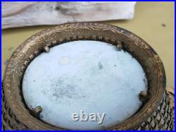 Antique french bronze basket Woven Basket Rare Early